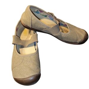 Keen Sienna Canvas Mary Jane Flats  Tan Beige Women's Size 7